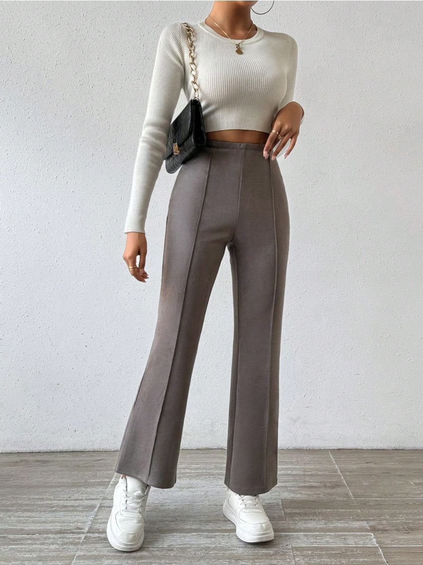 SHEIN Unity Solid Flared Pants