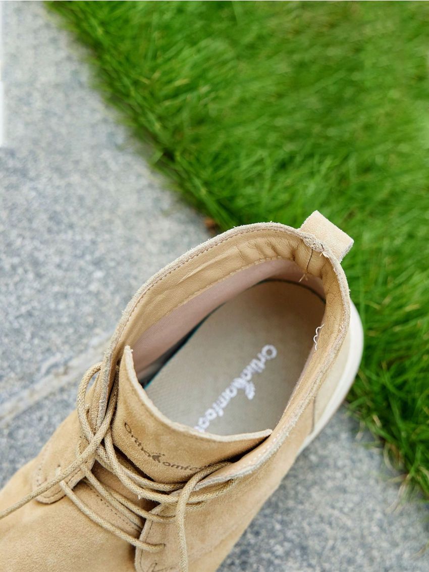 OrthoComfoot Mens Walking Shoes for Plantar Fasciitis Pain Relief, Comfortable Orthopedic High Top Oxford, Flat Feet Ankle Boots with Supportive