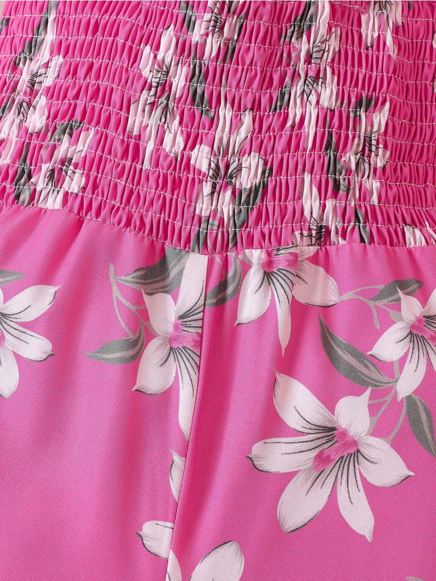 SHEIN Kids SUNSHNE Young Girl Floral Print Cami Jumpsuit