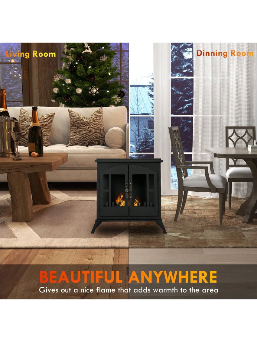 HOMCOM Freestanding Ethanol Fireplace Stove, Black