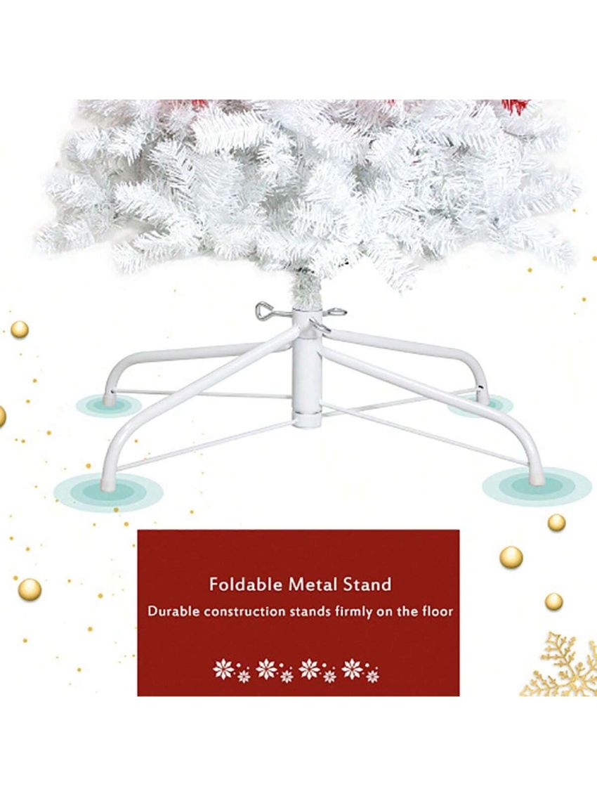 6FT Hinged Fir Artificial Top Christmas Tree, Xmas Tree Bendable Santa Hat Style Christmas Tree Holiday Decoration