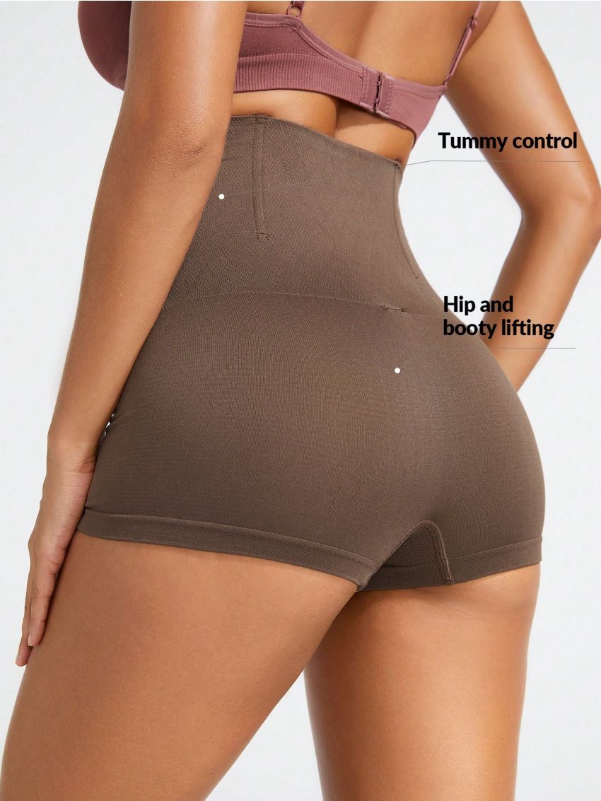 SHEIN SHAPE Solid Color Women's High Waist Tummy Control Shapewear Bottoms