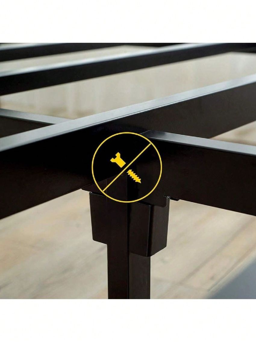 Silent & Durable | No Need for a Box Spring | FastLock Metal Bed Frame Platform | 14-Inch Mattress Support Metal Bed Frame Size | Platform Bed Frame with a 3500 LB Capacity
