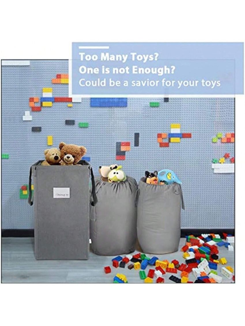 Laundry Hamper Collapsible with 2 Washable Laundry Bags,210L Dirty Clothes Hamper,Laundry Basket with Handles Foldable Hamper Dorm Laundry Basket for College,Grey