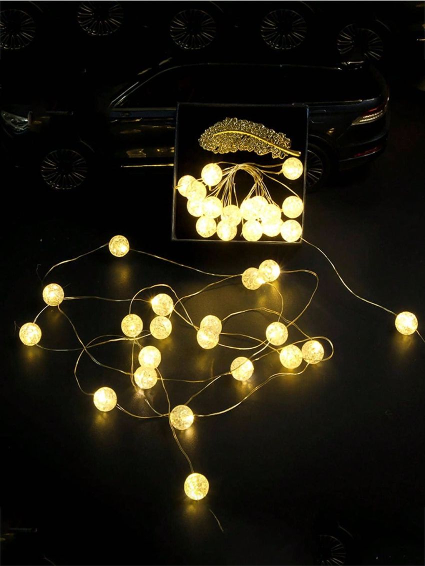 Led Constant Cracked Ball String Light/transparent Ball String Light/christmas Light/crystal Ball String Light/small Light Bulb Tent Outdoor Decoration Light/celebration Gift/1.1m 10 Lights