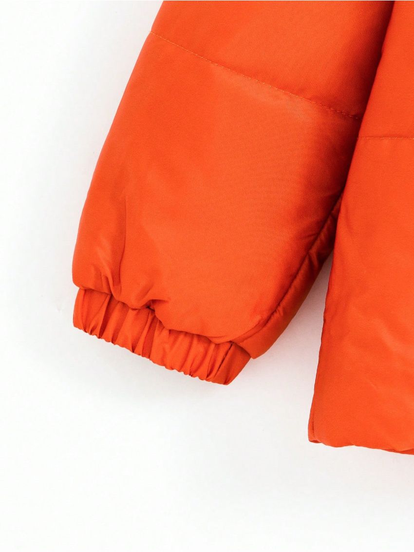 Young Boy Color Block Hooded Puffer Coat