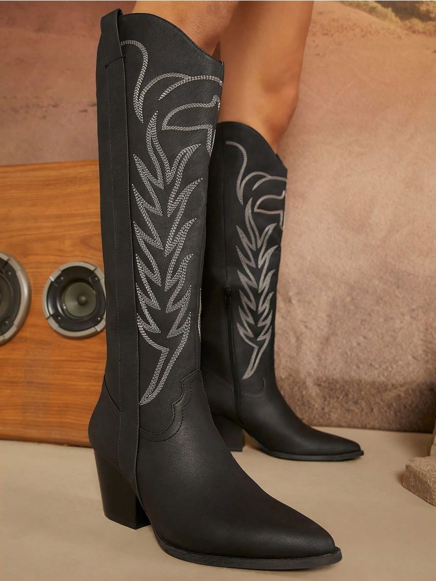 Styleloop Embroidery Women's Knee-high Boots