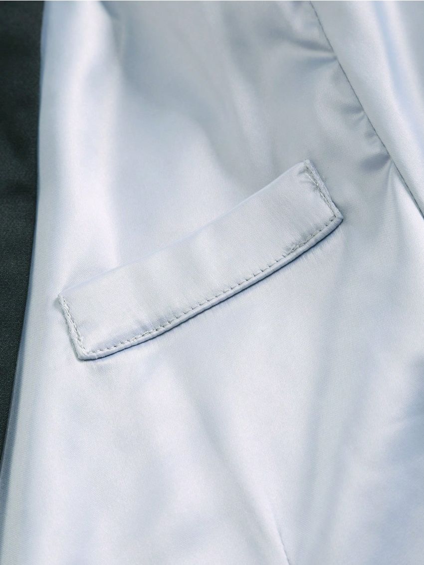 Men's Color Block Suit With Mandarin Collar And Trousers