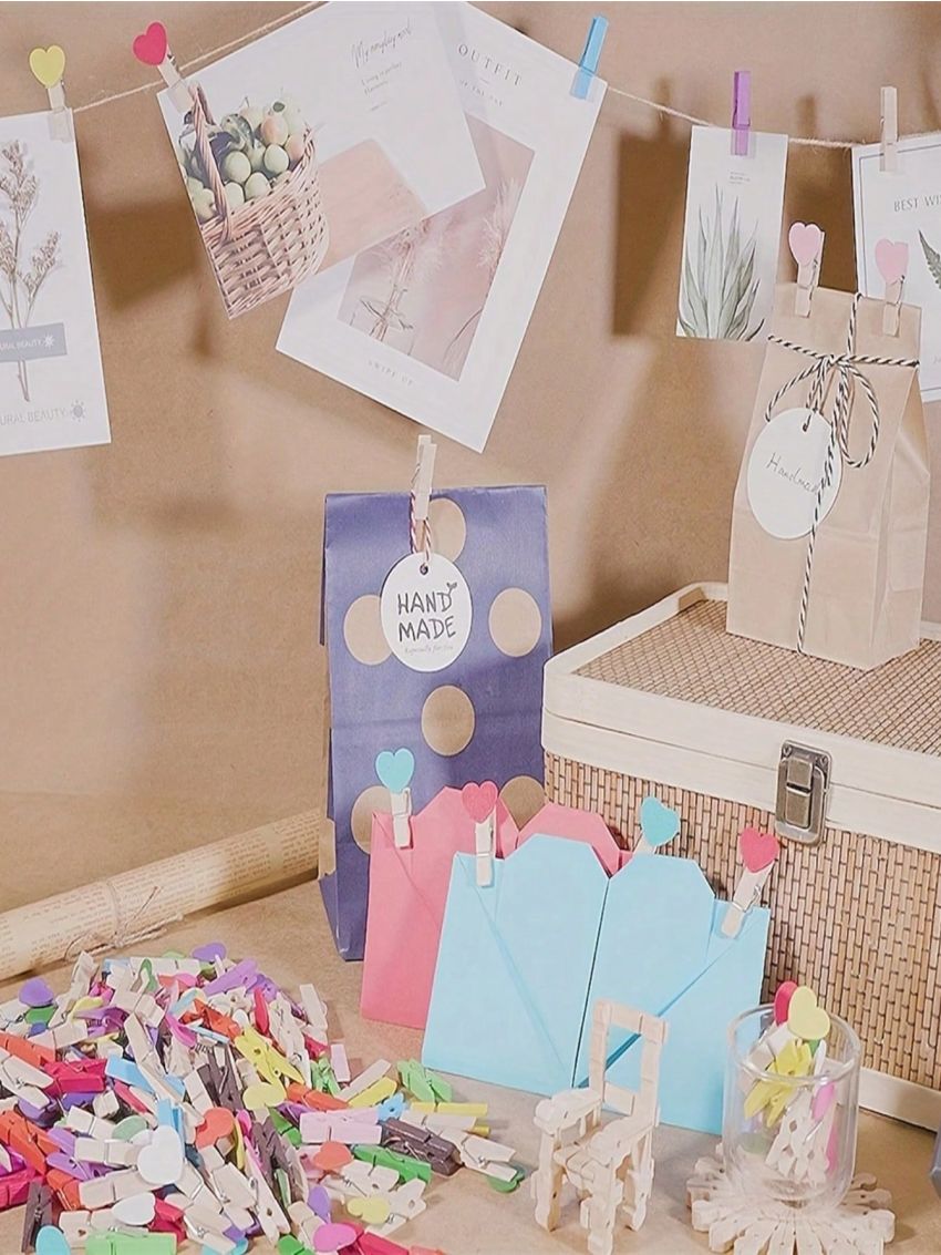 10pcs Diy Heart Shaped Memo Clip For Multiple Purposes