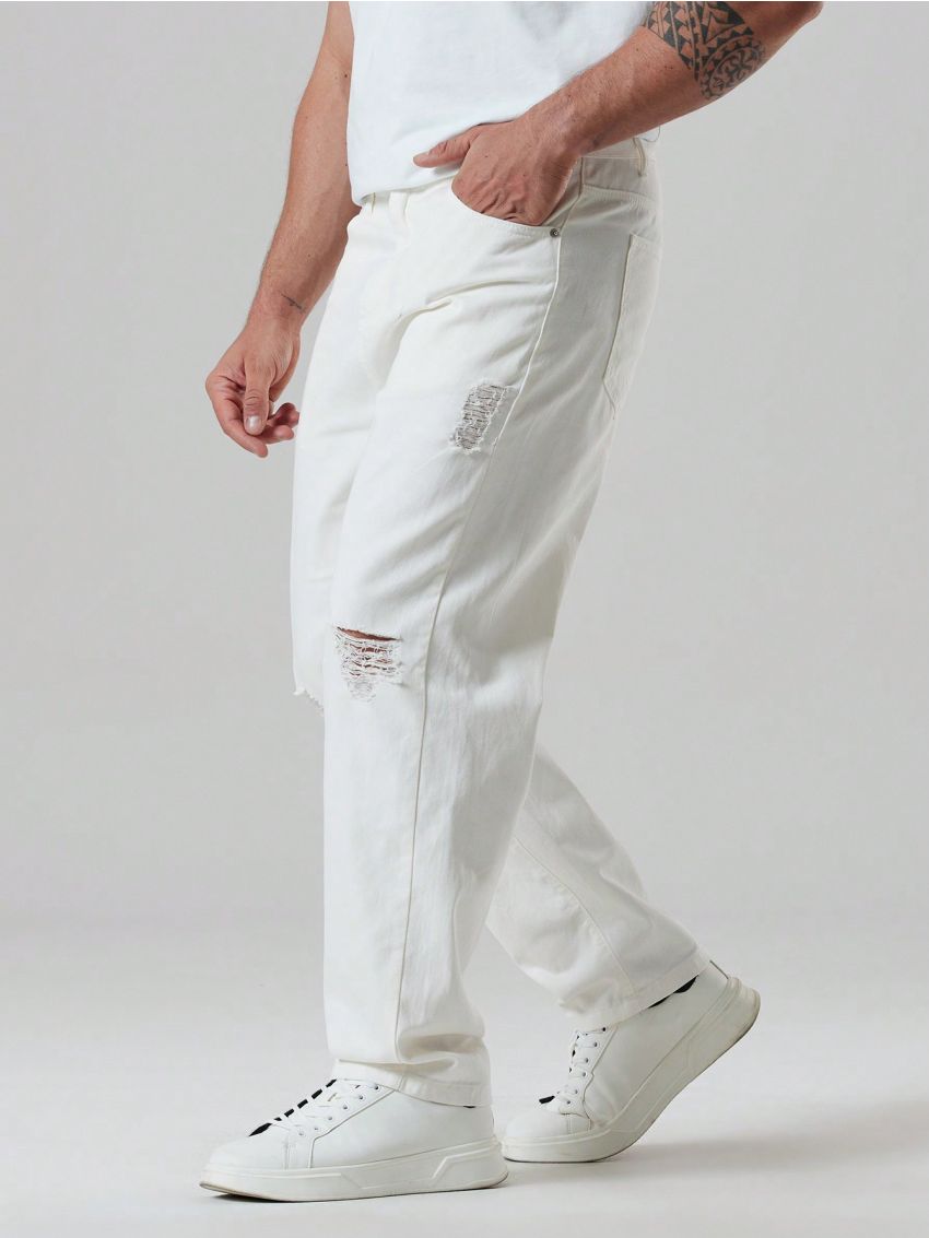 Men's Plus Size Distressed Denim Jeans