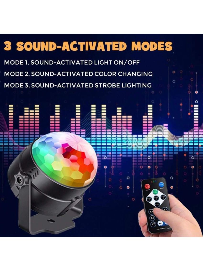 Sound Activated Party Lights with Remote Control Dj Lighting, RBG Disco Ball, Strobe Lamp 7 Modes Stage Par Light for Home Room Dance Parties Birthday DJ Bar Karaoke Xmas Wedding Show Club Pub
