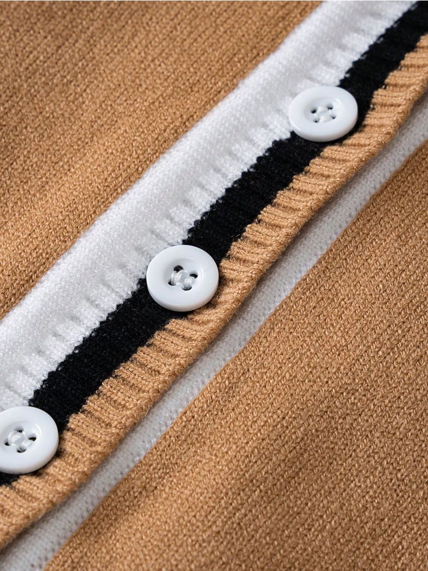 Baby Boys' Striped Cardigan With Button Front