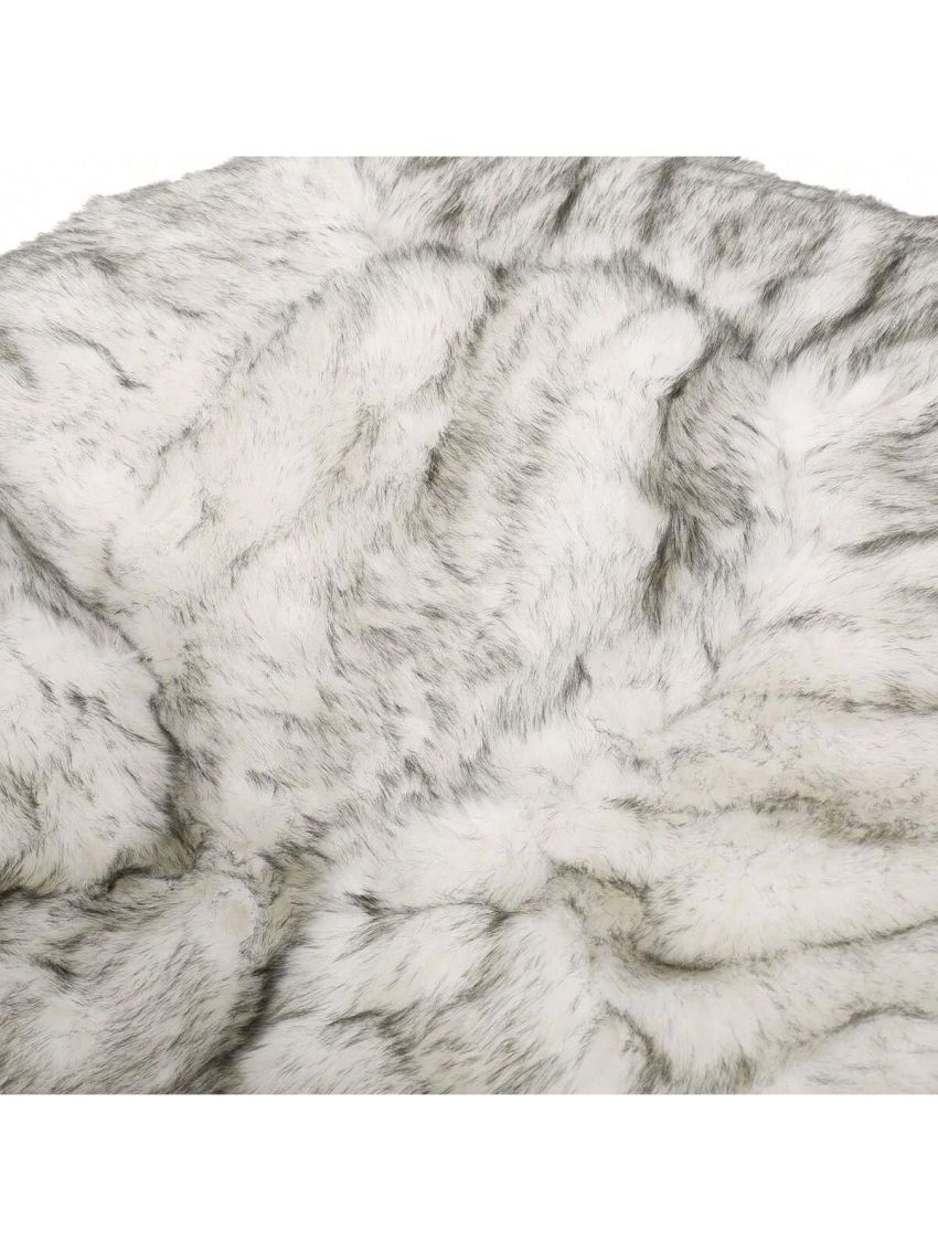OSQI Schley Modern Glam 5 Foot Short Bean Bag, White and Gray