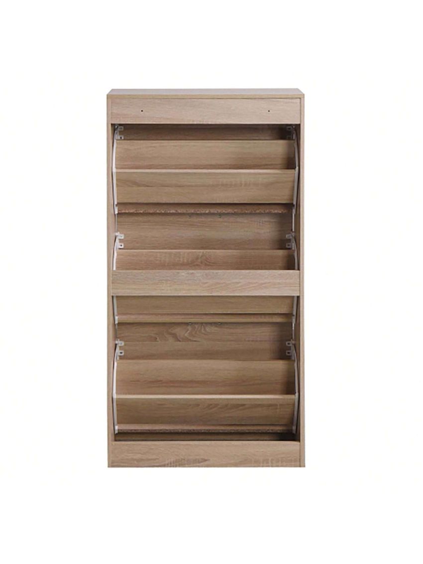 Particle Board 3-Drawer Shoe Storage Cabinet, 3-Tier Wood Shoe Rack Storage Organizer for Entryway Wood