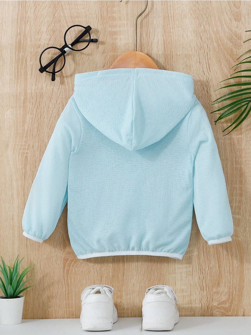 Infant Boys' Letter Printed Zip-Front Hooded Jacket