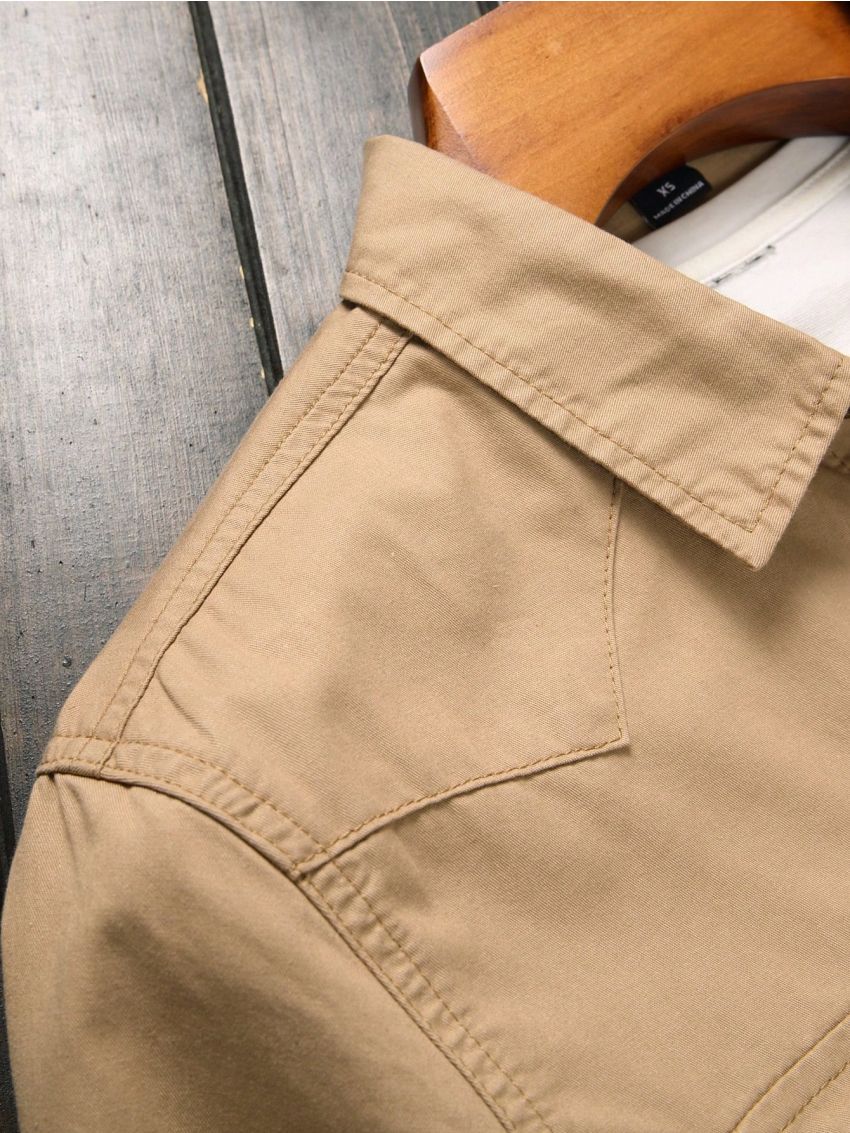 Men Flap Pocket Button Front Denim Shirt Without Tee