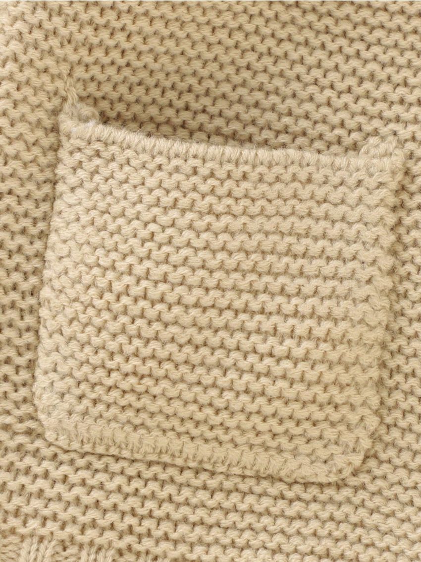 Baby Boy Pocket Front 3D Patched Hooded Cardigan