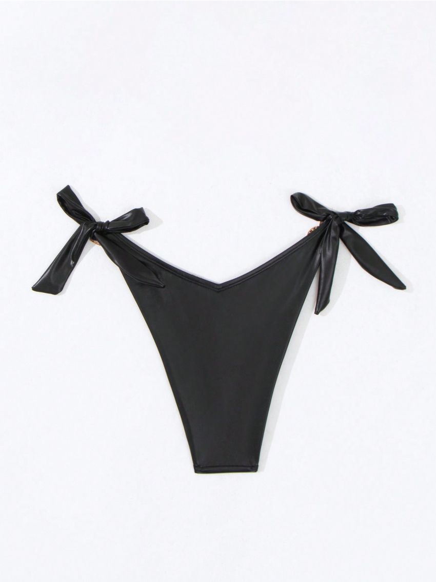 SHEIN Swim Basics Women'S Chain Decoration V-Waist Swimsuit Bottom