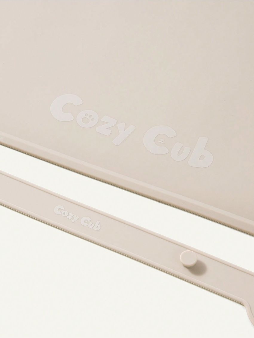 Cozy Cub Baby Cartoon Silicone Placemat, Waterproof, Oil-proof, Foldable With Heat Insulation And Strap