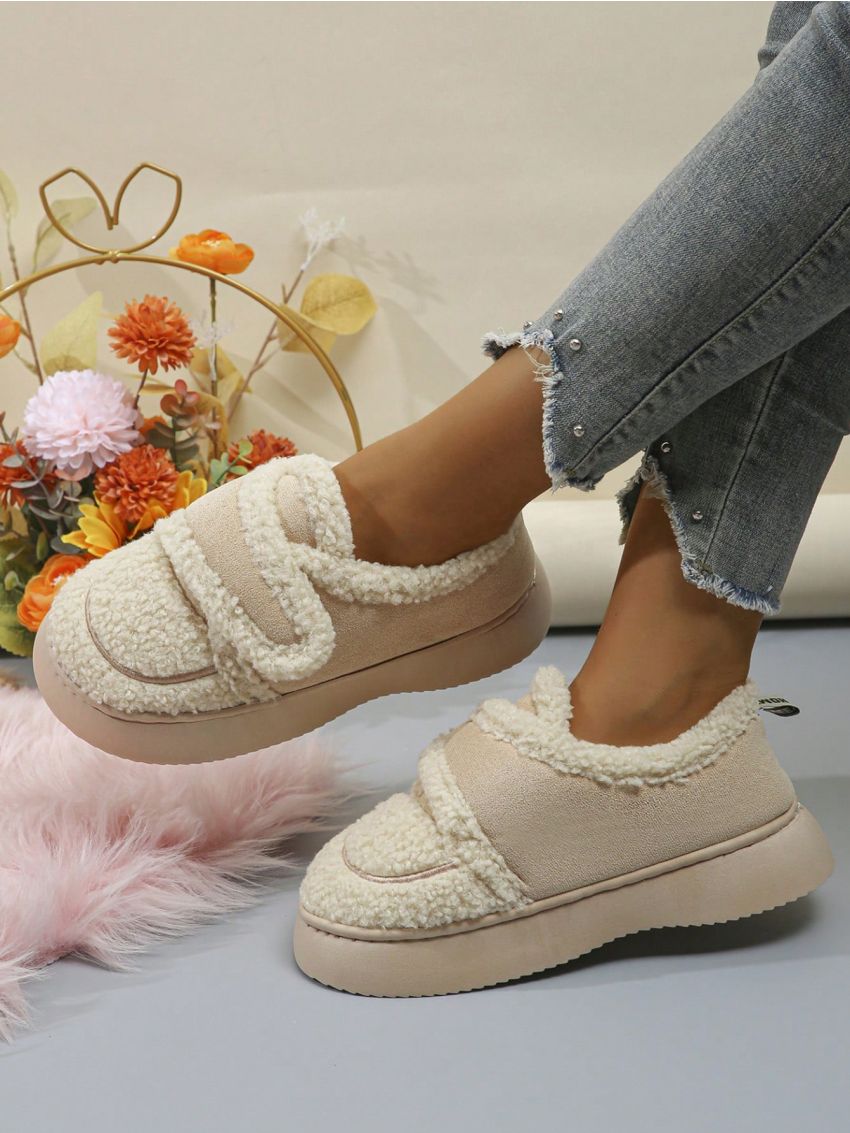 Women's Winter Fashionable Outdoor Warm Snow Boots With Thick Sole Anti-skid Home Slippers