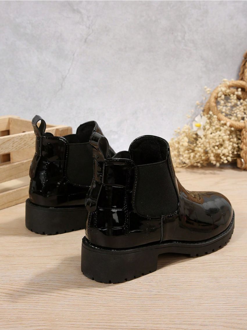 European And American British Style Fashionable Motorcycle Chelsea Boots For Women