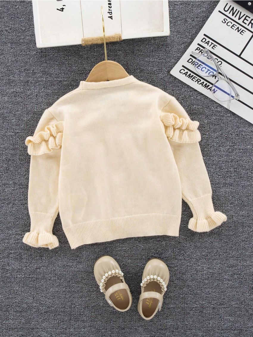 Little Girl'S Ruffled Button-Up Cardigan