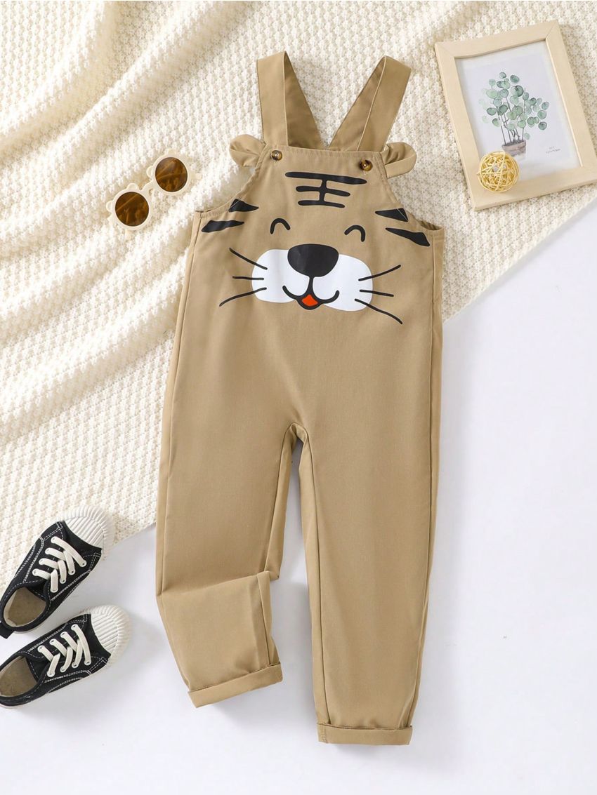 SHEIN Young Boy Tiger Pattern Overalls