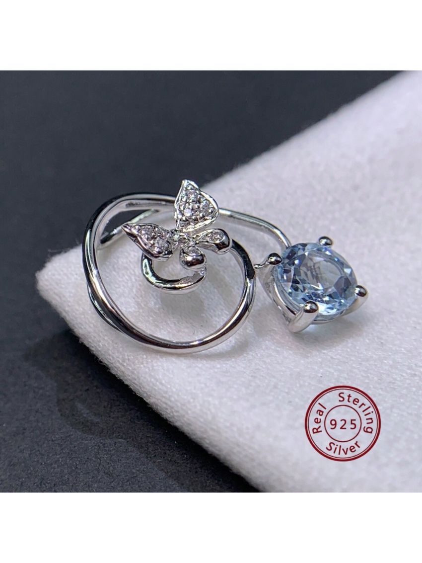 1pc Fashionable Natural Topaz Butterfly Pendant