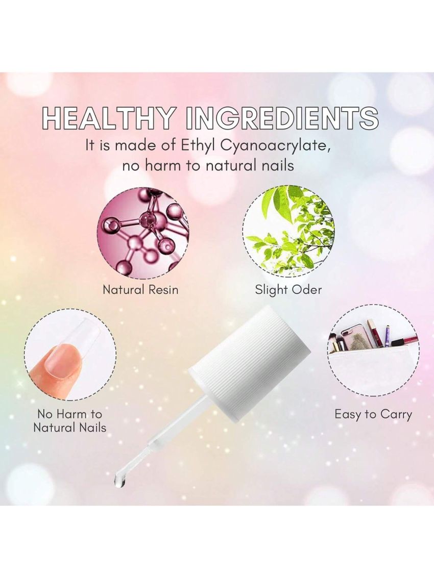 Super Strong Nail Glue for Acrylic Nails,Nail Tips, Press On Nails, Fake Nails, Salon Quality Brush On Nail Glue Easy Application Durable & Long-Lasting Makartt Glue False Nails