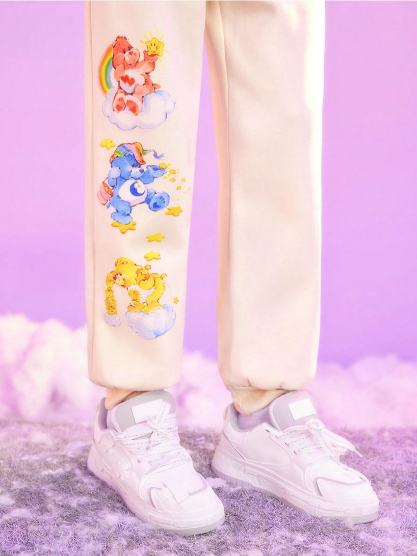 ROMWE X Care Bears Men's Cartoon Printed Sweatpants