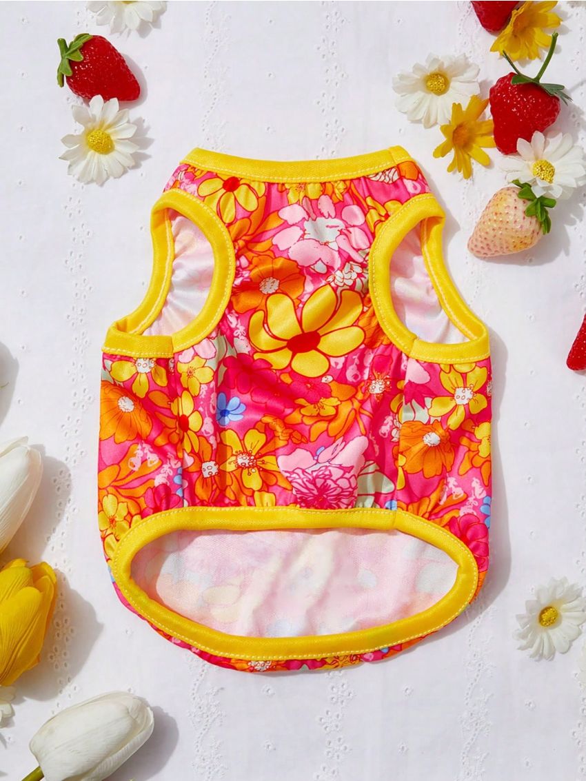 PETSIN Petsin Colorful Flower Pattern Pet Vest For Cats And Dogs