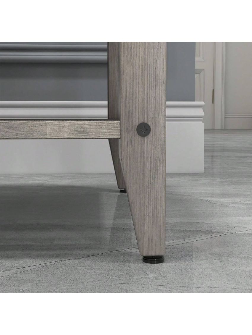 Farmhouse End Table, 3-Tier Side Table Small End Table with Storage Shelf for Small Space, Wood Nightstand for Living Room Office Bedroom