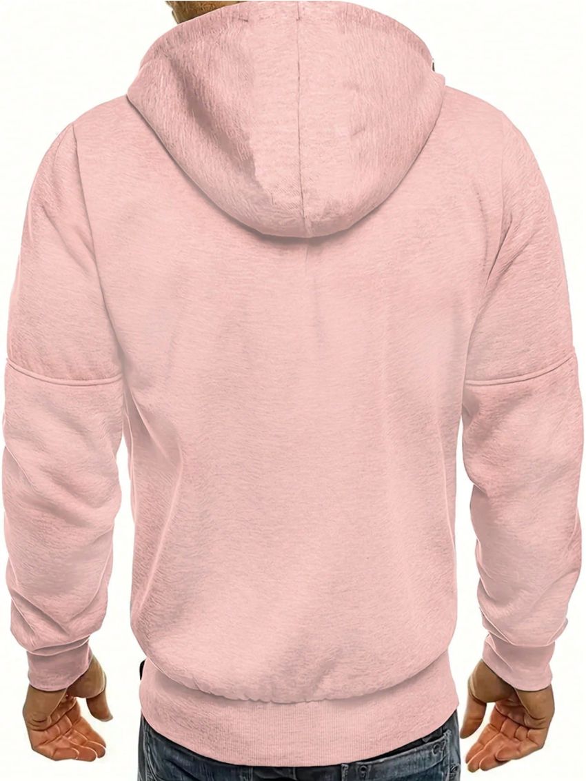 SHEIN Men's Zipper Front Drawstring Hoodie