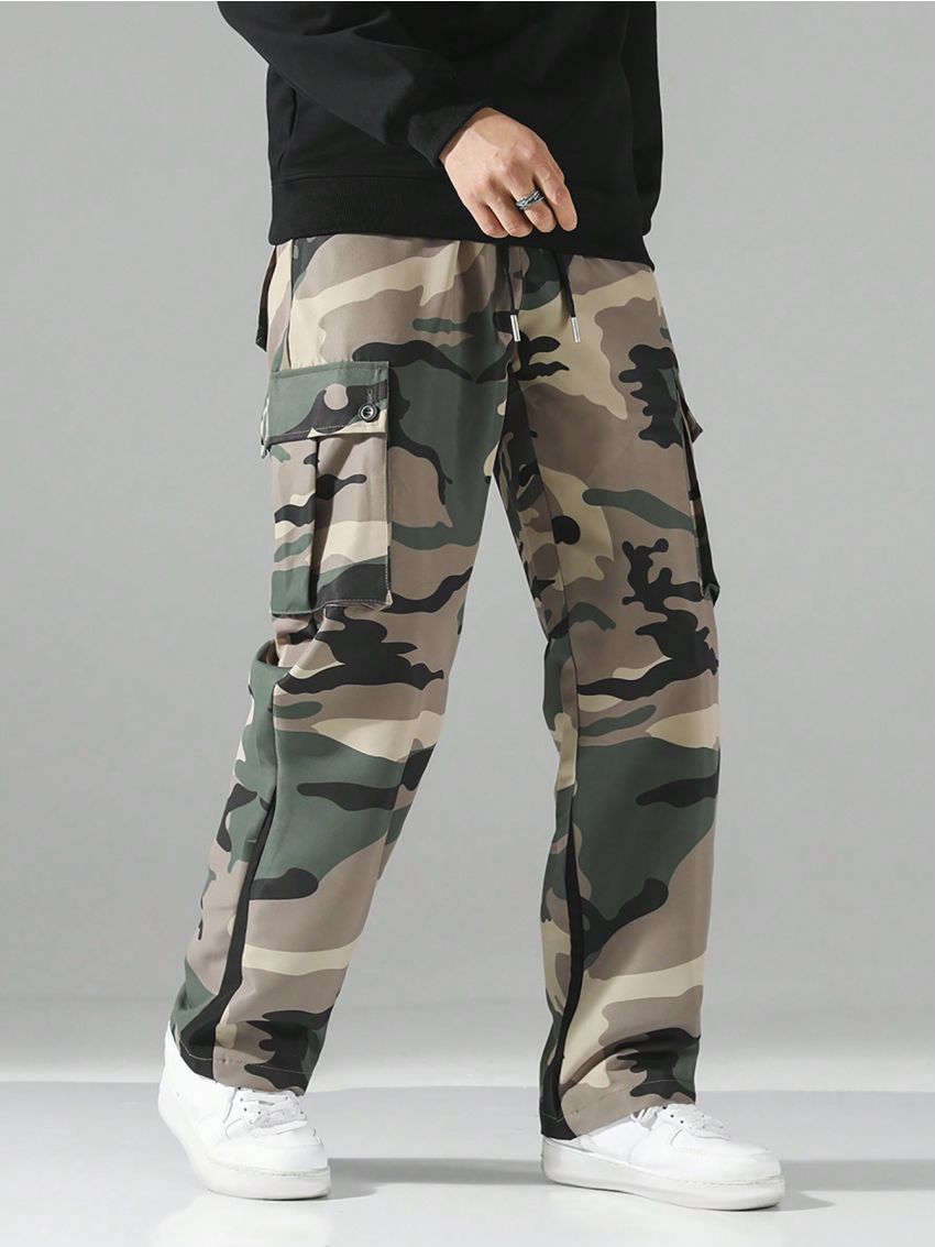 Extended Sizes Men's Plus Size Camouflage Cargo Pants