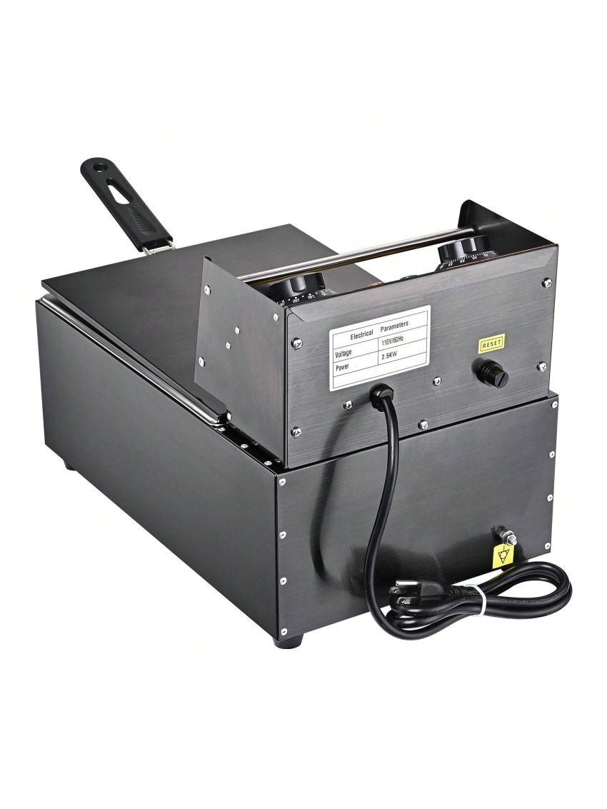 Electric Deep Fryer Countertop Deep Fryer with Basket and Lid,Stainless Steel Single Tank Fryer for Home Use Easy to Clean Oil Fryers