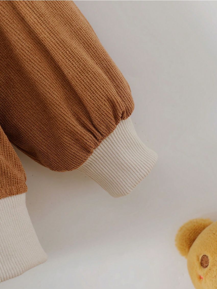 SHEIN Toddler Boys' Patchwork Jacket For Autumn/Winter