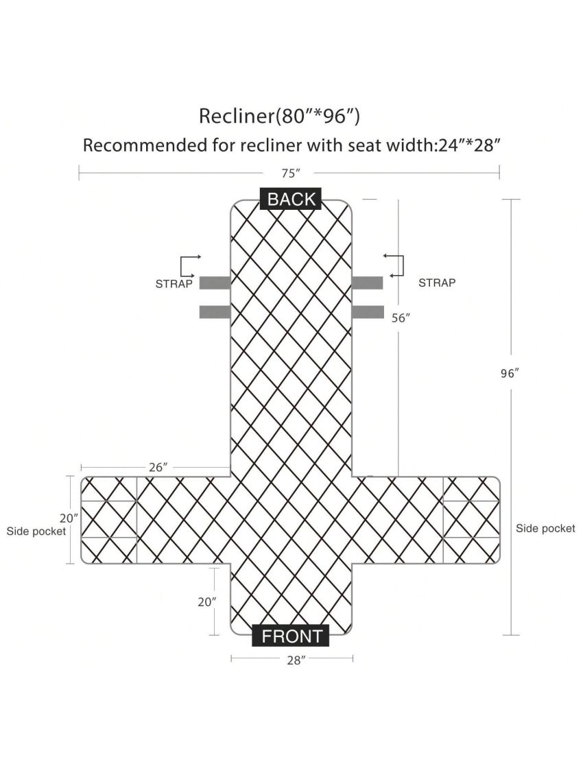 Velvet Recliner Covers Non Slip Waterproof Large Recliner Chair Covers for Leather Chairs Reversible Recliner Sofa Cover for Living Room Recliner Furniture Protectors Covers for Dog Pets