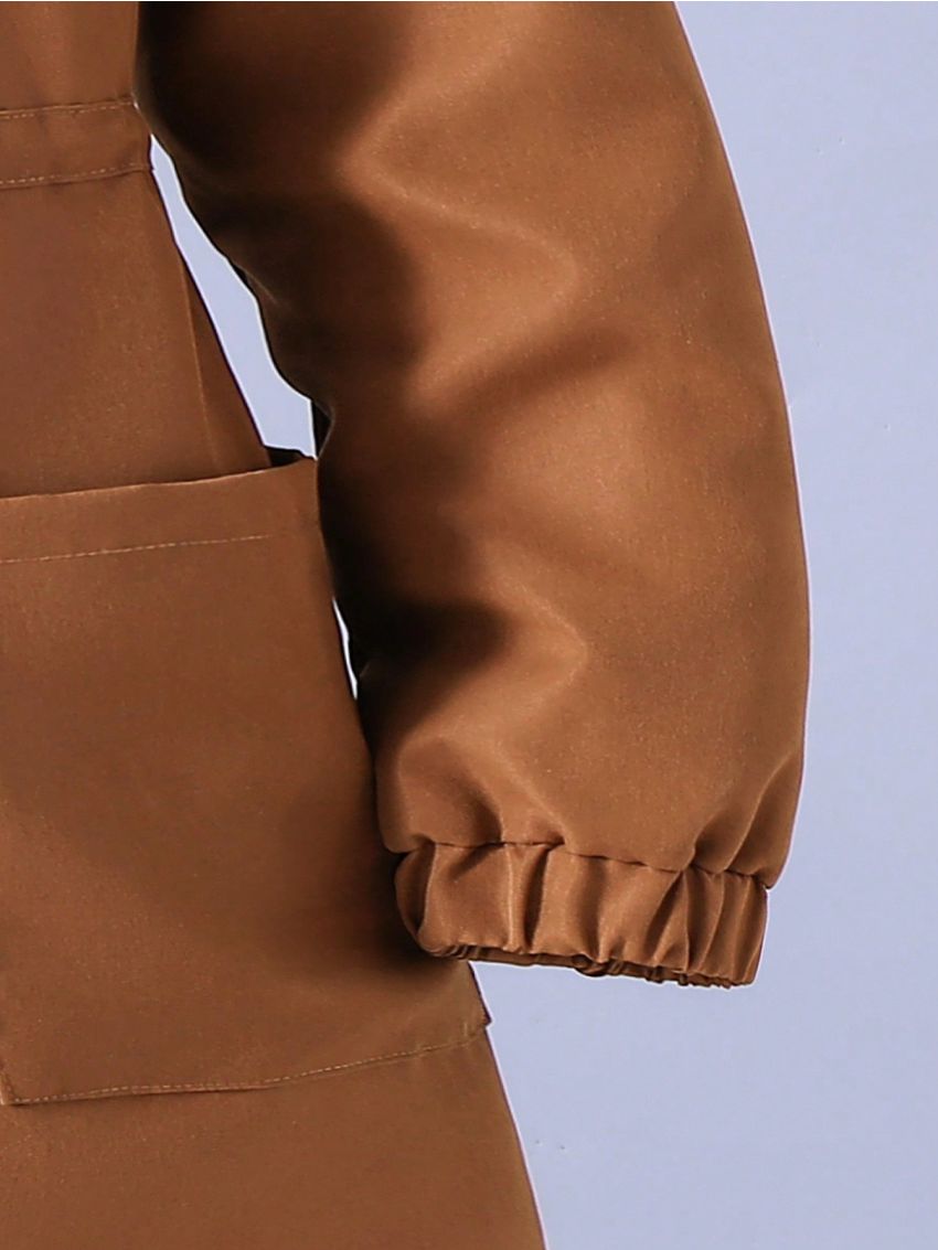 Big Boys' Casual Collar Hooded Parka With Drawstring Waist