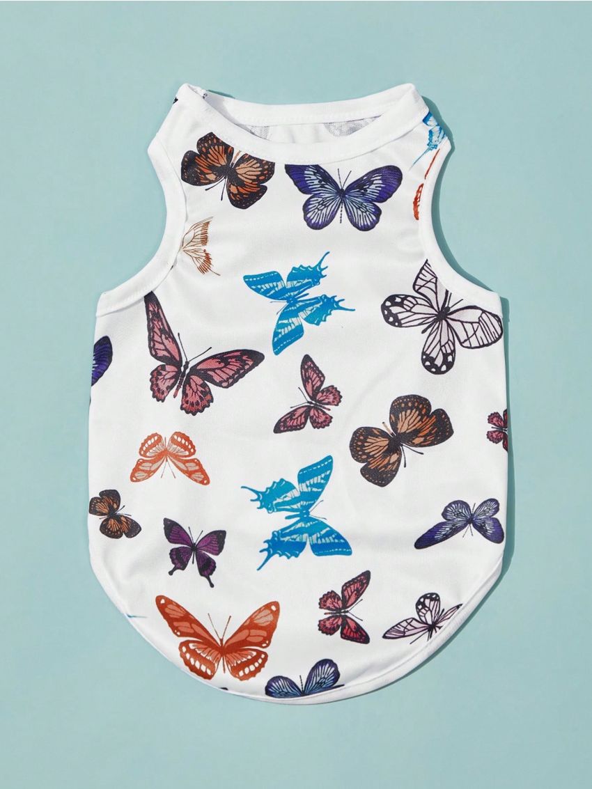 PETSIN Petsin Colorful Butterfly & White Pet Vest For Both Cats And Dogs, 1pc