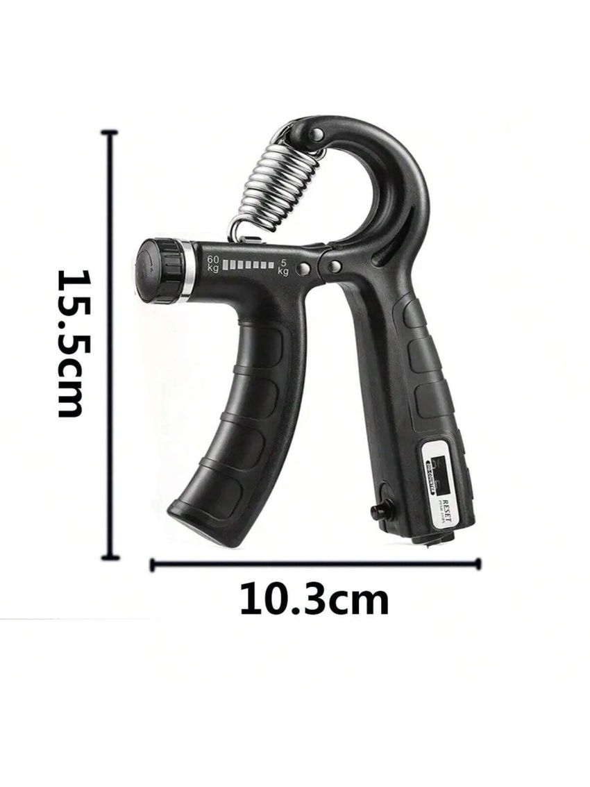 1pc stainless steel black Adjustable(5-60kg) Hand Grip Strength Trainer - Improve Hand Strength and Endurance with Non-Slip Grips and Adjustable Resistance