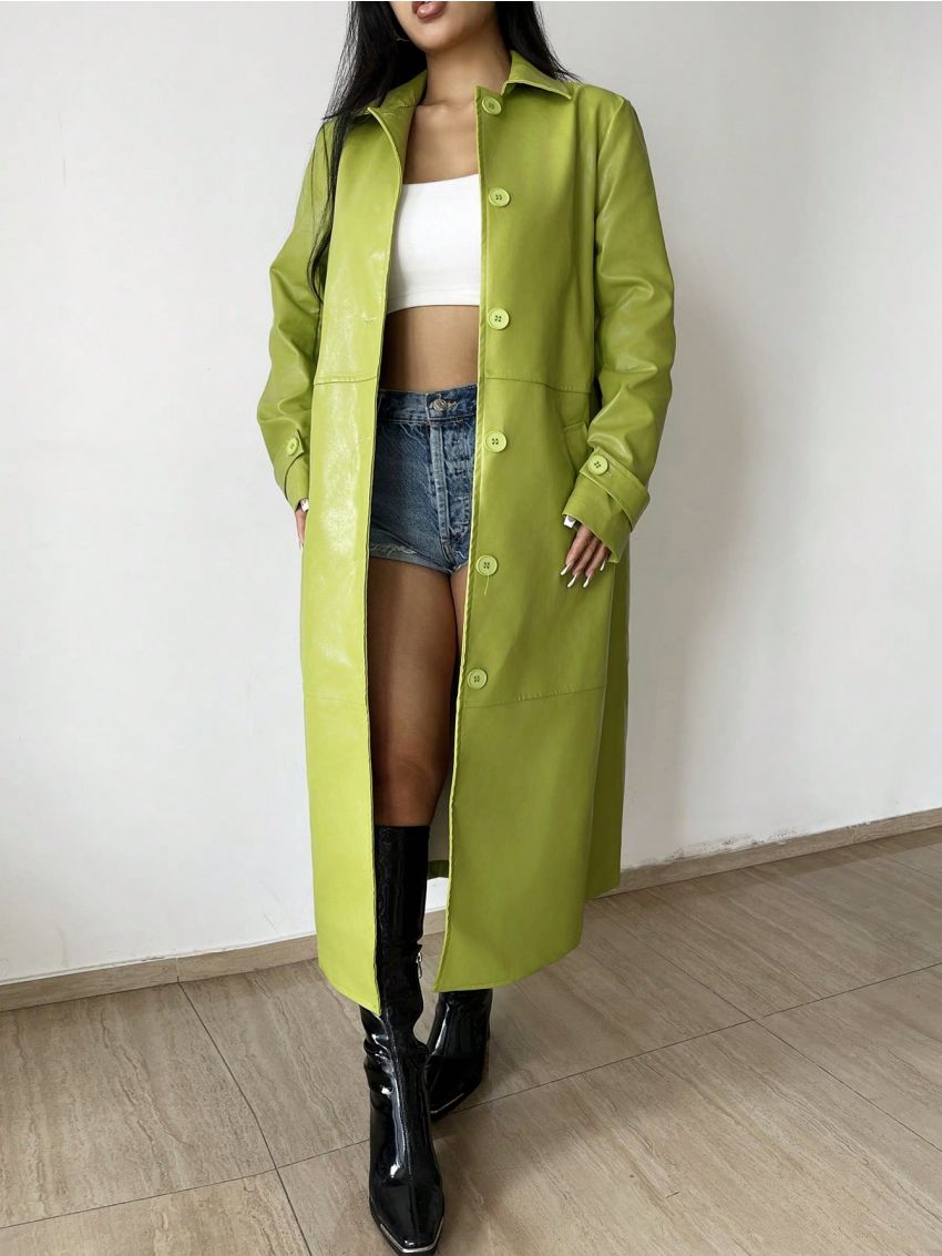 SHEIN SXY Women's Solid Color Trench Coat