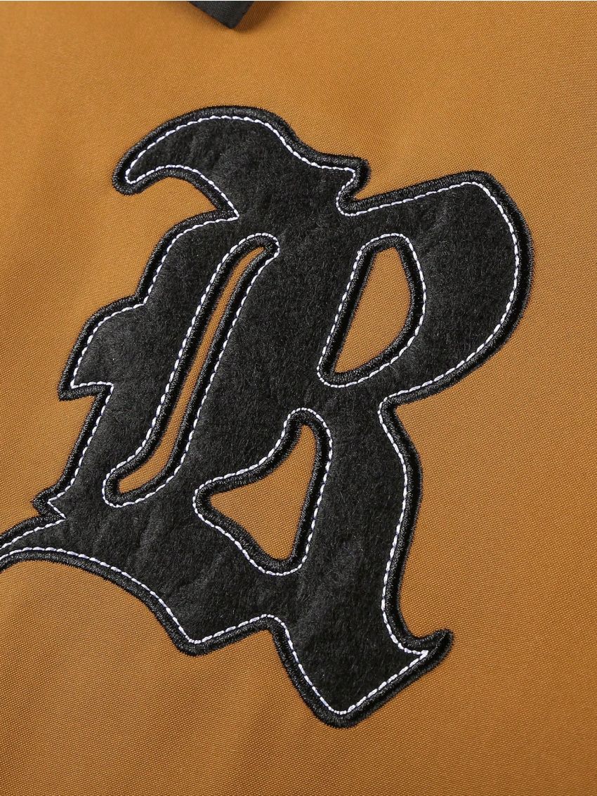 Manfinity Homme Men Letter Patched Striped Trim Drop Shoulder Varsity Jacket