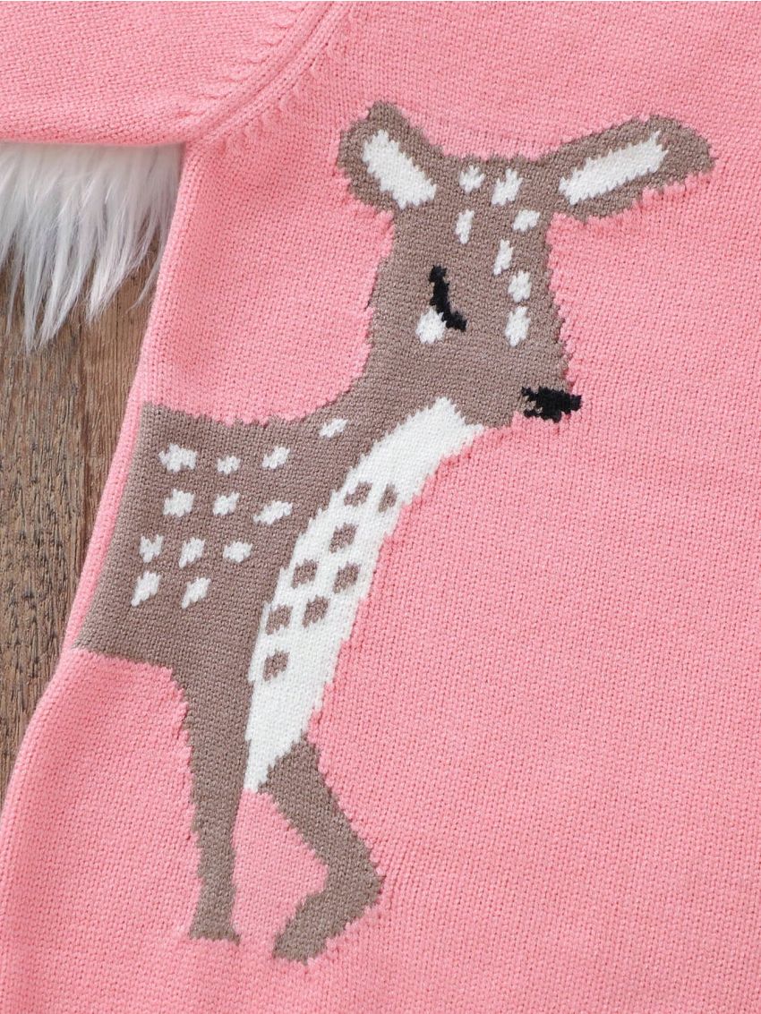 Baby Girls' Cartoon Pattern Sweater Dress