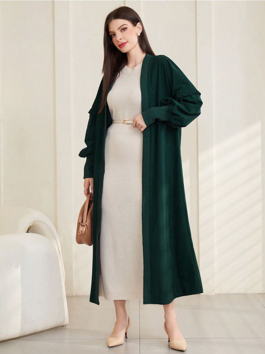 SHEIN Mulvari Women's Solid Color Lantern Sleeve Jacket