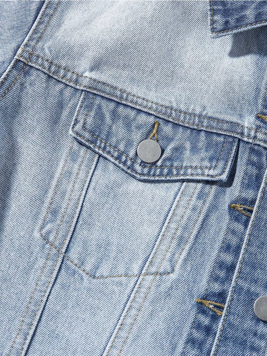 Teen Girls' Denim Jacket With Fringed Hem