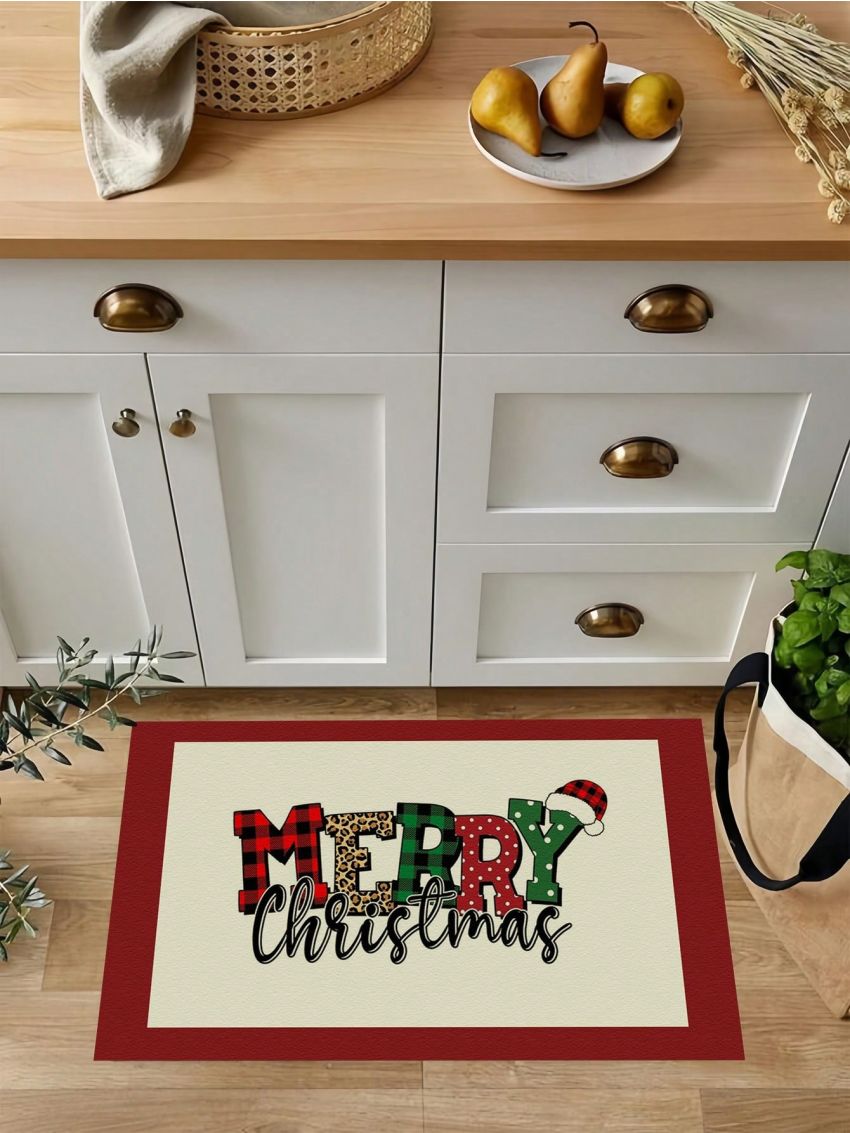 SHEIN Christmas Safe Night Waterproof Anti-slip Living Room Kitchen Rug