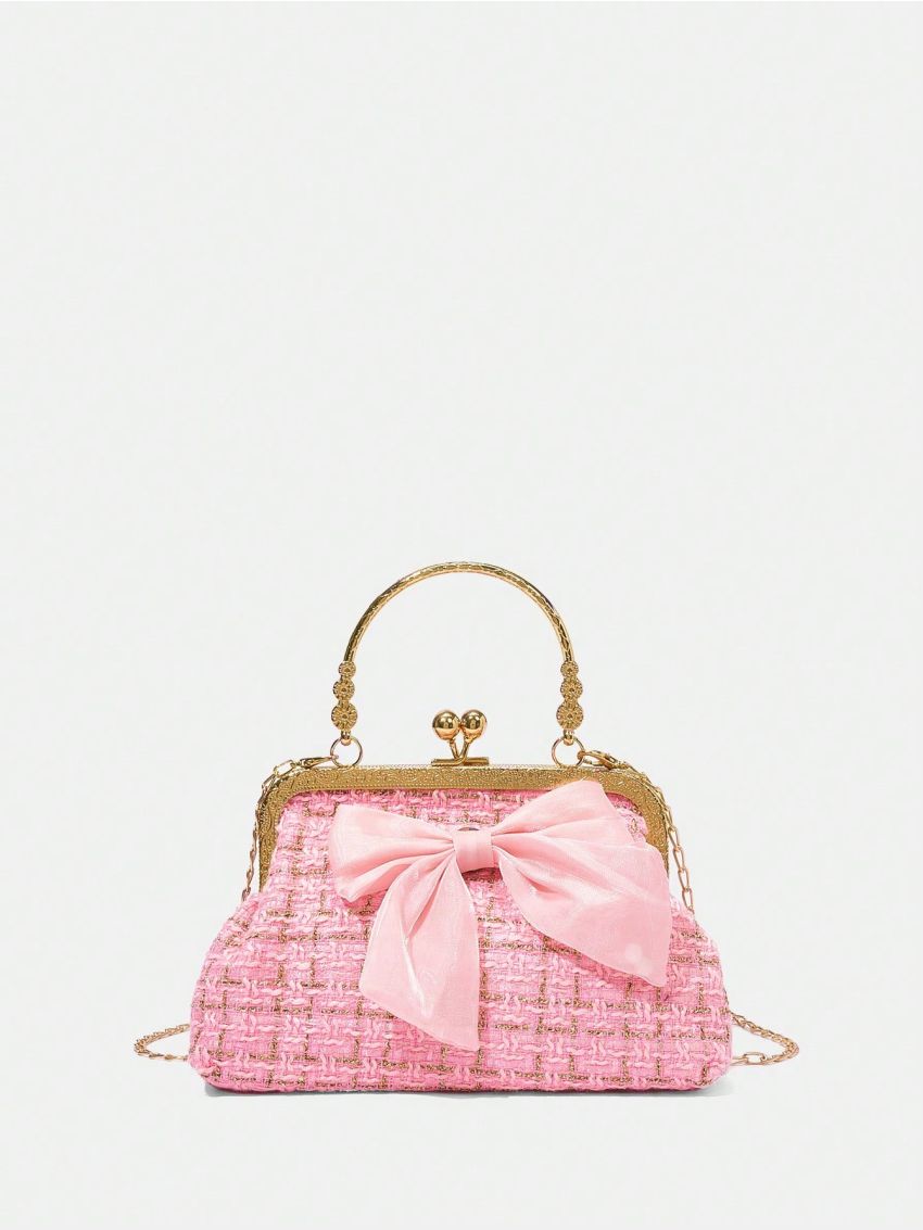 SHEIN MOD Bow Decor Chain Strap Crossbody Bag