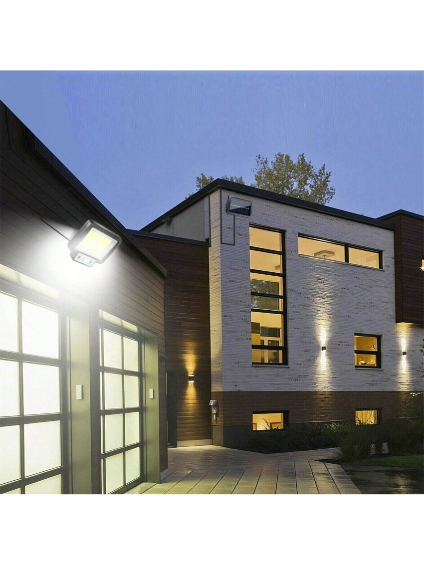 220000 Lumens Solar Street Light 3 Lighting Modes 117cob Wall Lamp for Outdoor Garden Yard Without Remote Control