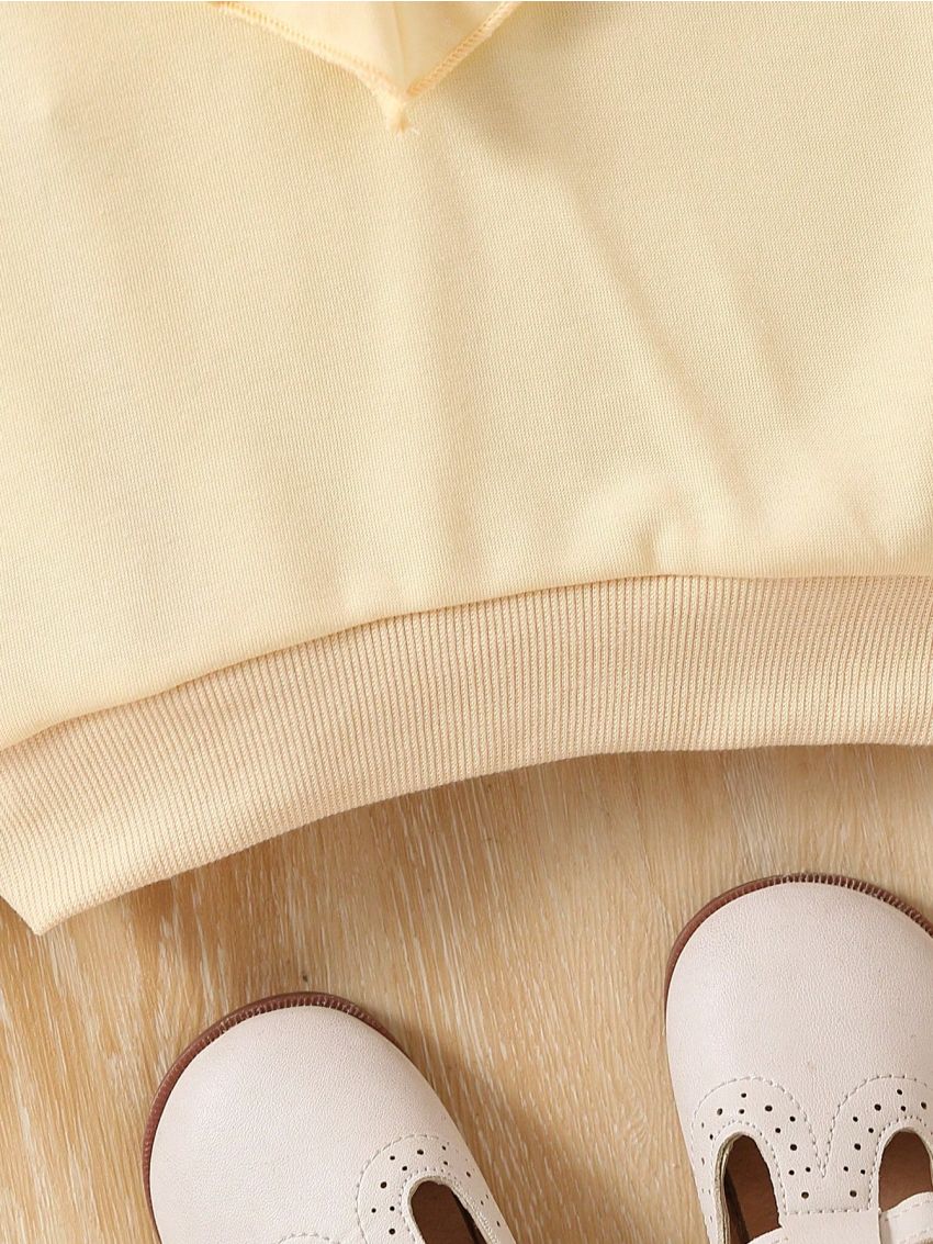 Girls' Ruffle Hem Striped Tape Sweatshirt