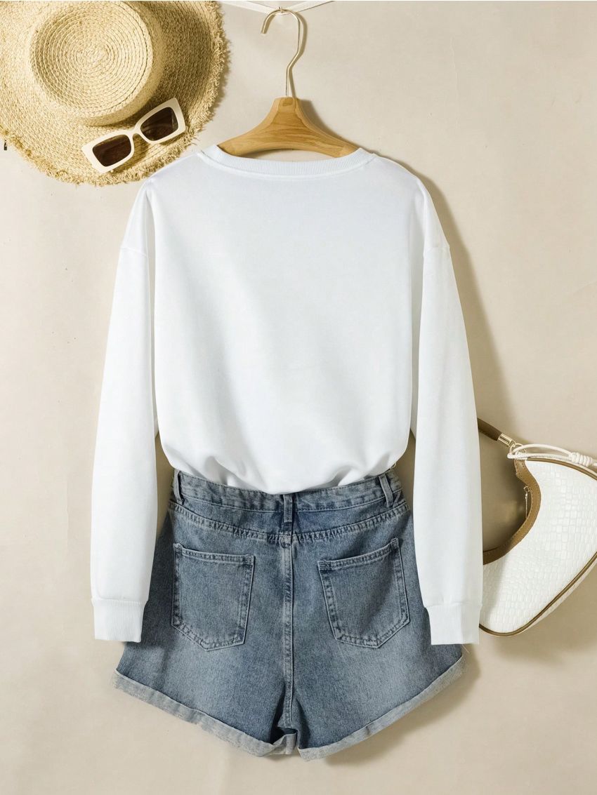 Women's Book And Flower Printed Sweatshirt